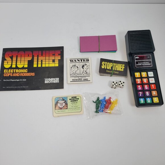 VTG 1979 Parker Brothers Stop Thief Electronic Cop And Robbers Board Game Works - Picture 6 of 14